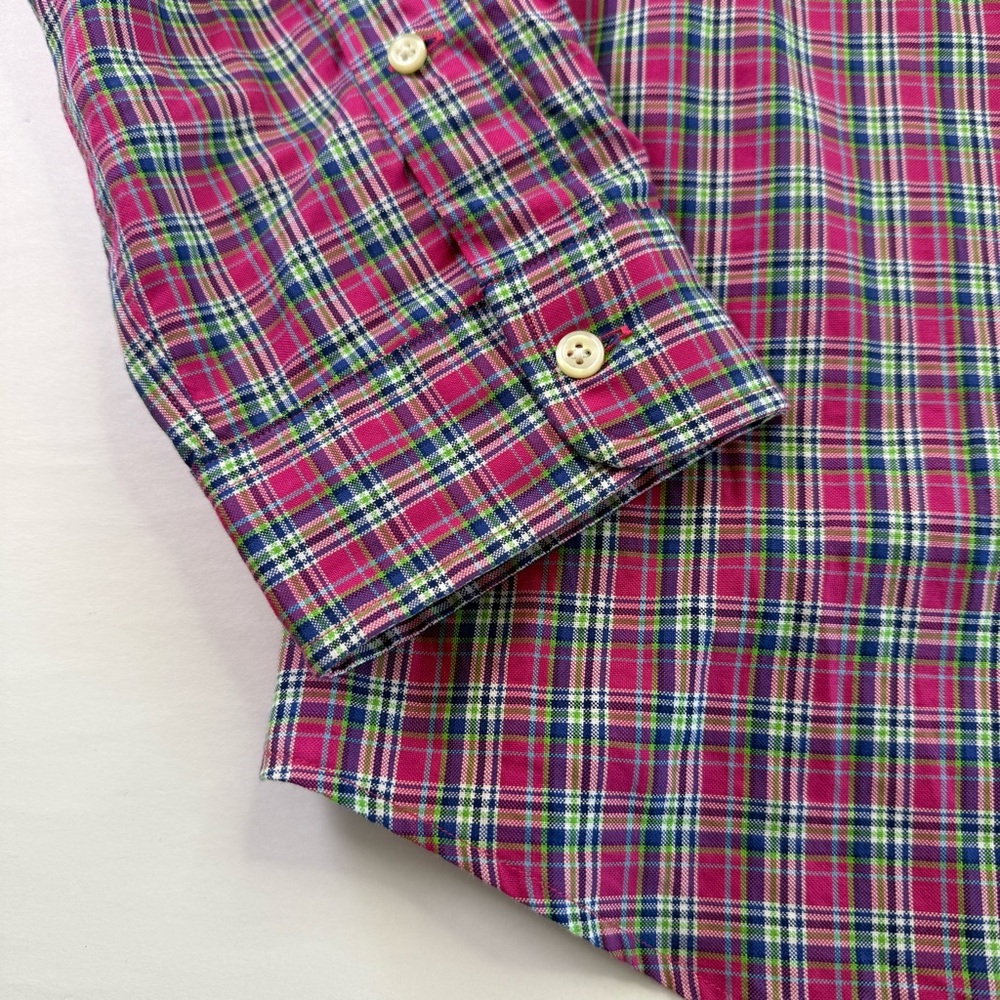 Ralph Lauren Mens XL Pink Plaid Long Sleeve Pony Button Casual Dress Shirt - Picture 5 of 15